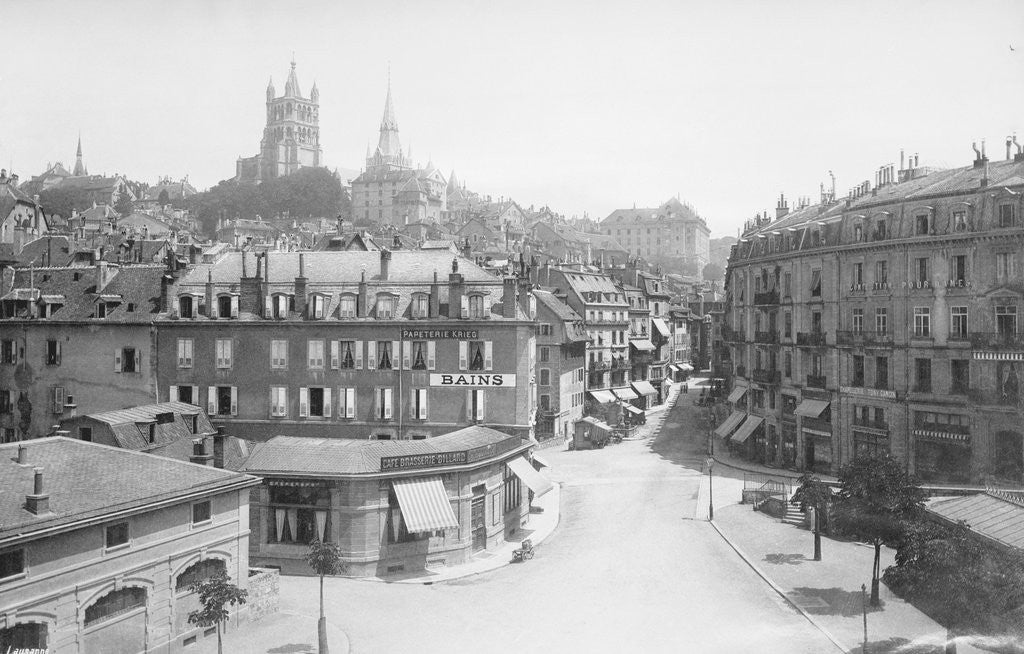 Detail of Quaint Lausanne Scenery by Anonymous