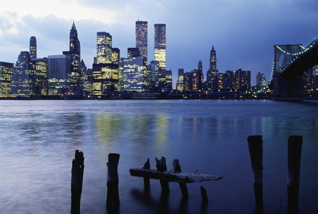 Detail of Lower Manhattan Skyline by Corbis