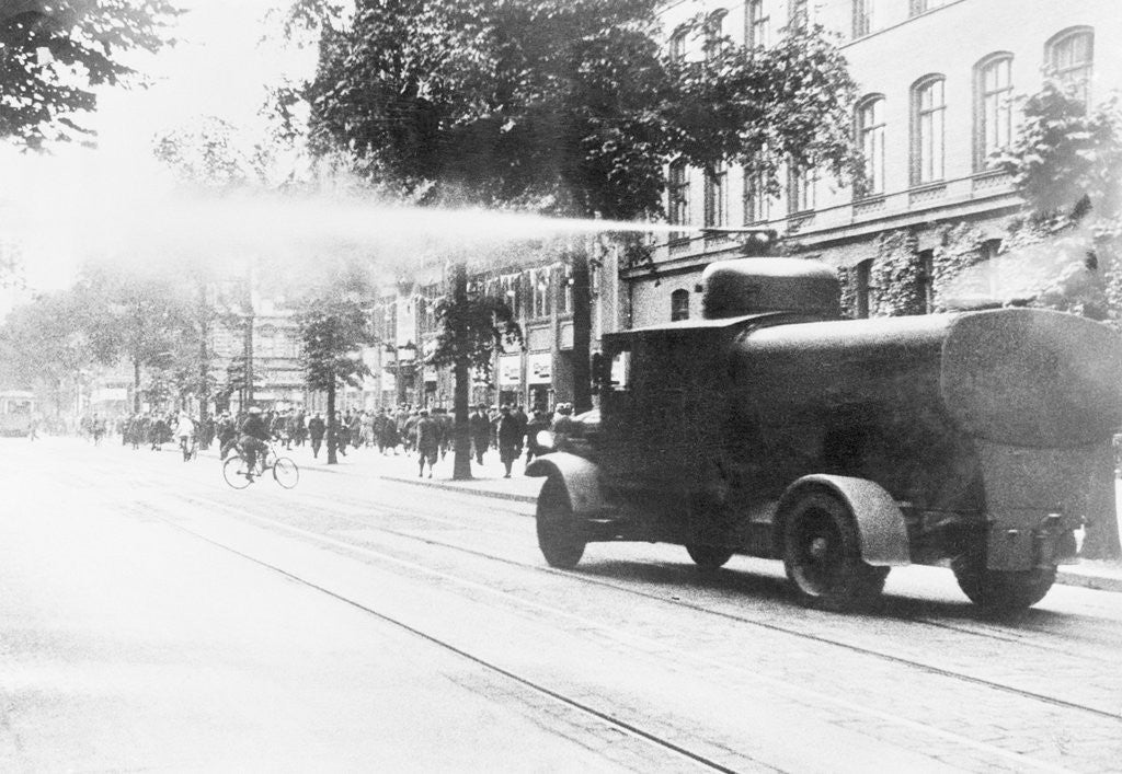 Detail of View of German Vehicle for Disbursing Water During Unrests by Anonymous