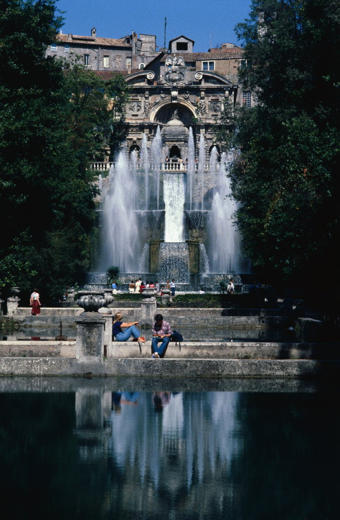 Detail of Gardens and Fountain at Villa Este by Anonymous