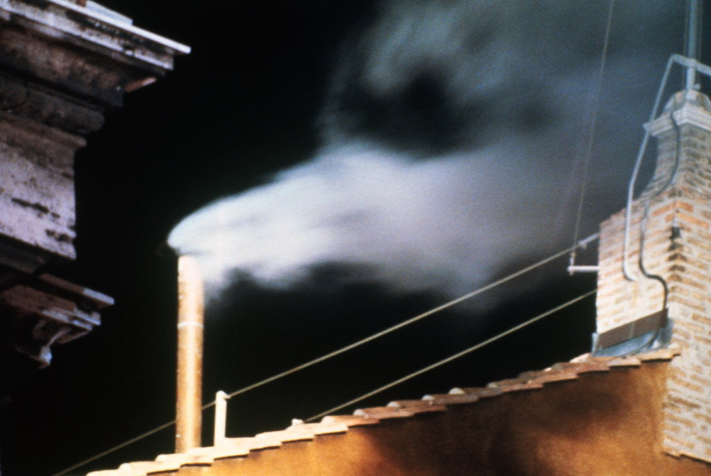 Detail of Chimney Emitting White Smoke Announcing Pope's Election by Anonymous