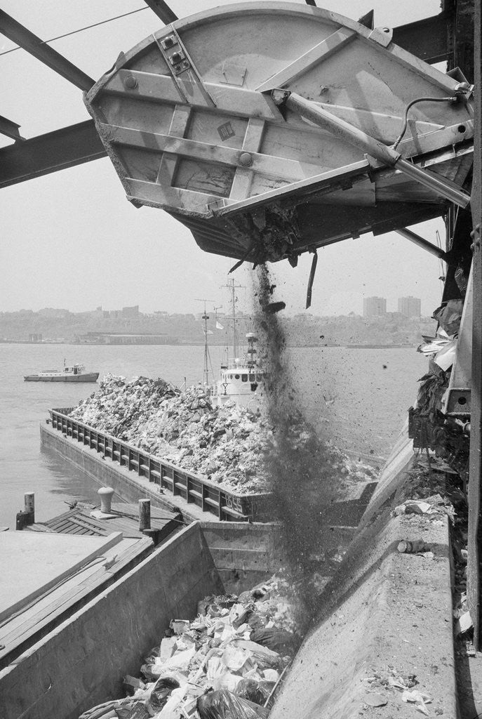 Detail of Machine Loading Garbage onto Barge by Anonymous