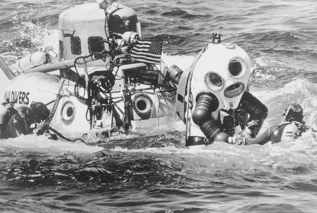Detail of Sylvia Earle Descending Into the Ocean by Anonymous