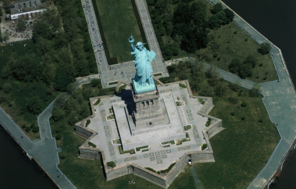 Detail of Aerial View of Statue of Liberty by Anonymous