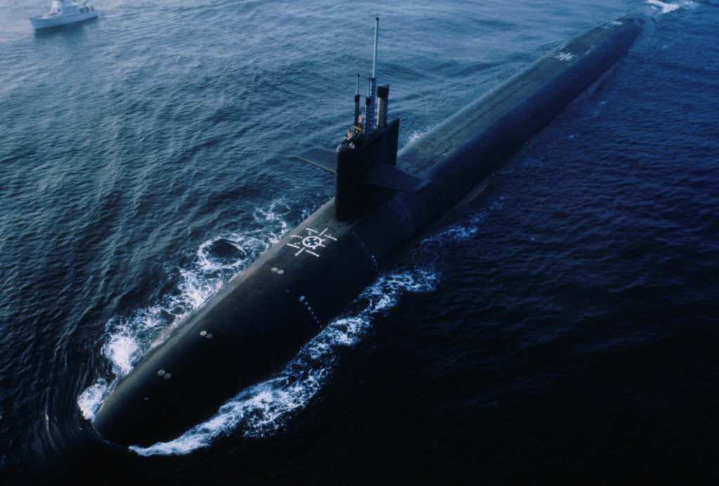 Detail of USS Ohio Submarine During Trials by Corbis