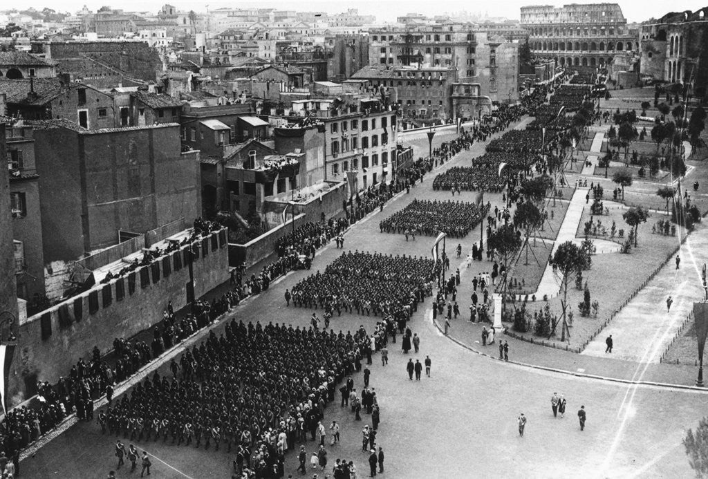 Detail of Parade of Fascist in Rome by Anonymous