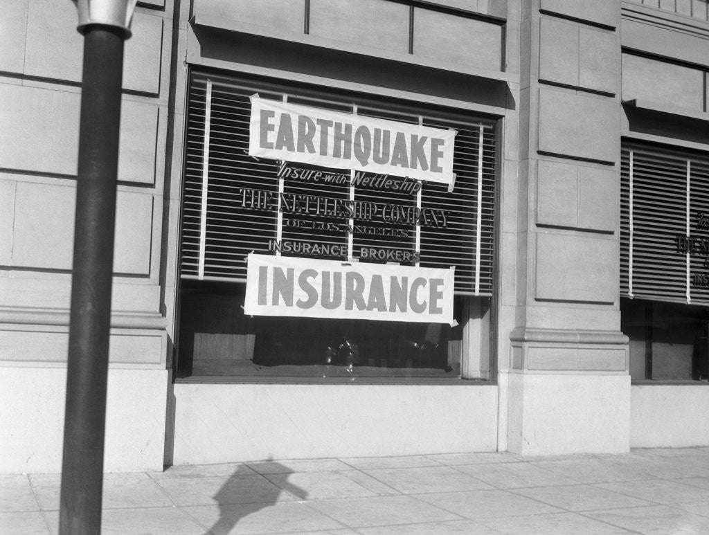 Detail of Insurance Company Advertising Earthquake Insurance by Anonymous