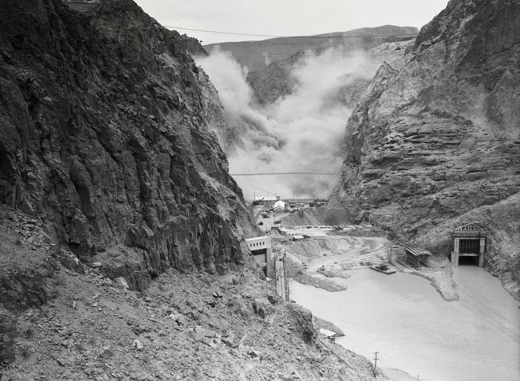 Detail of Aerial View of Hoover Dam Site by Anonymous