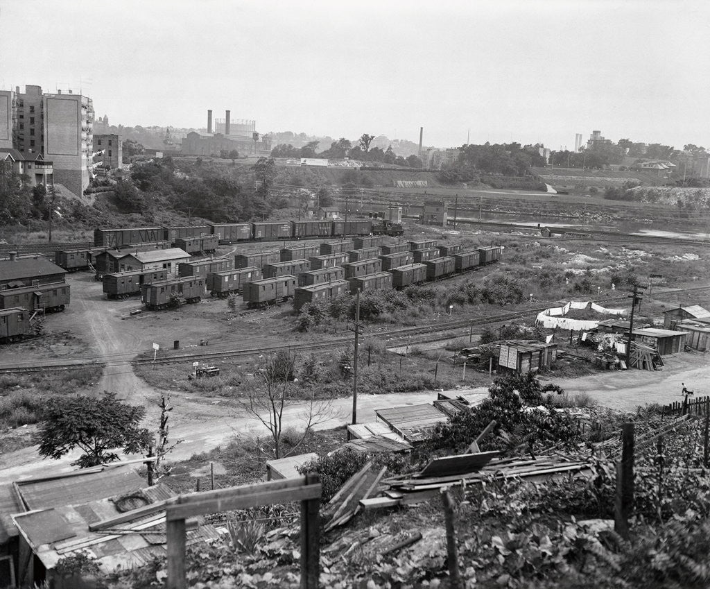Detail of Box Car Village in New York by Anonymous