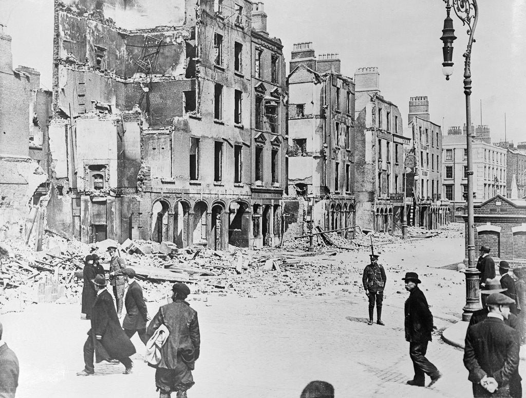 Detail of View of Destroyed Buildings in Dublin by Anonymous
