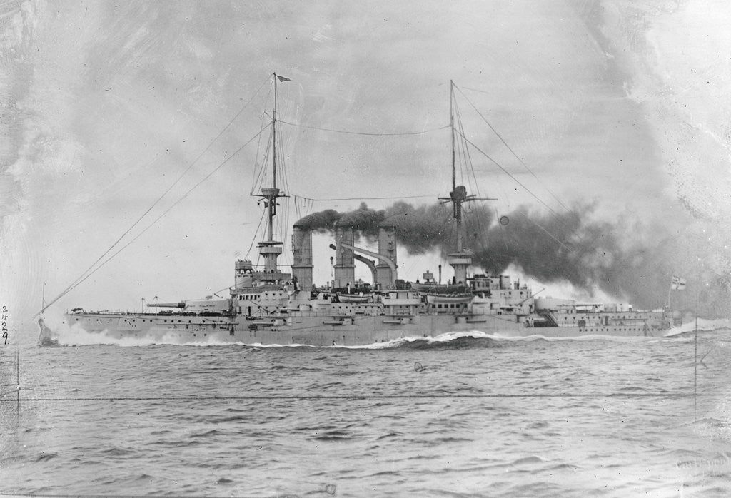 Detail of German Battleship Being Sunk by Corbis