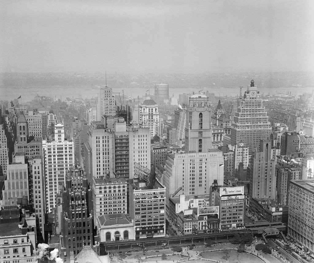 Detail of Aerial View of Manhattan by Anonymous