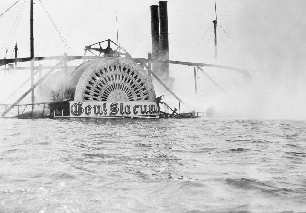 Detail of The General Slocum Sinking Into the Water by Anonymous