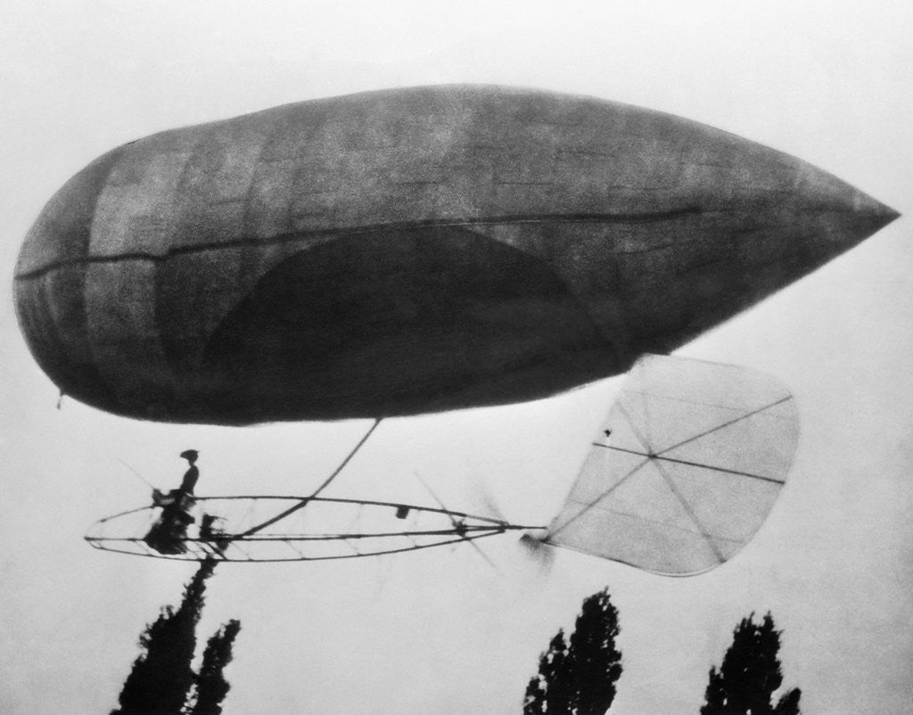 Detail of First Woman to Fly on Airship by Anonymous