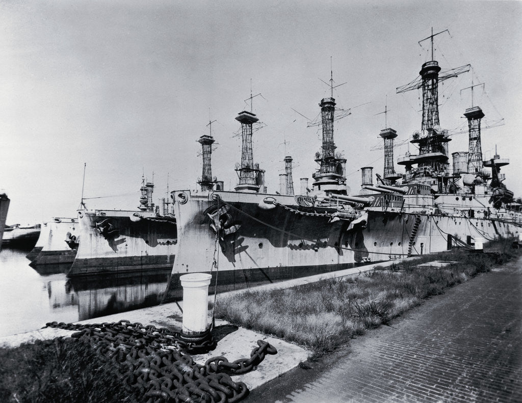 Detail of Ships Docked at Navy Yard by Anonymous