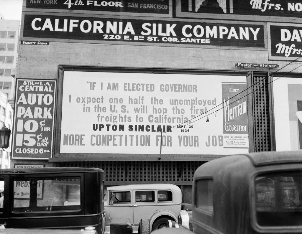 Detail of California Gubernatorial Campaign Billboard by Anonymous