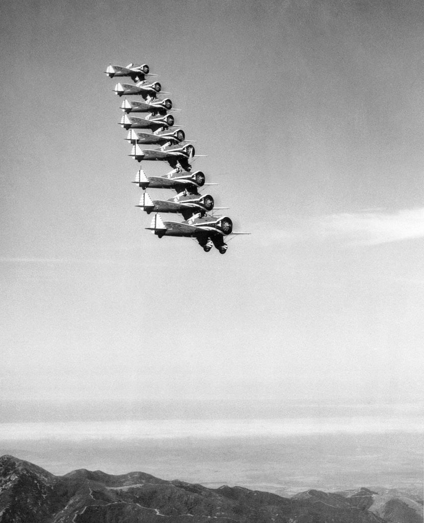 Detail of Airplanes Flying in Order by Anonymous
