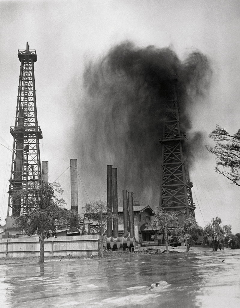 Detail of View of Gushing Oil Well by Corbis