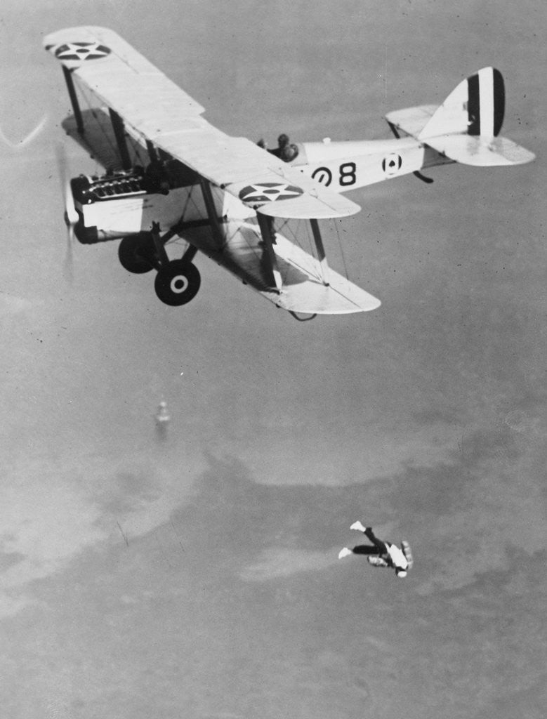 Detail of Man Jumping from Airplane by Anonymous