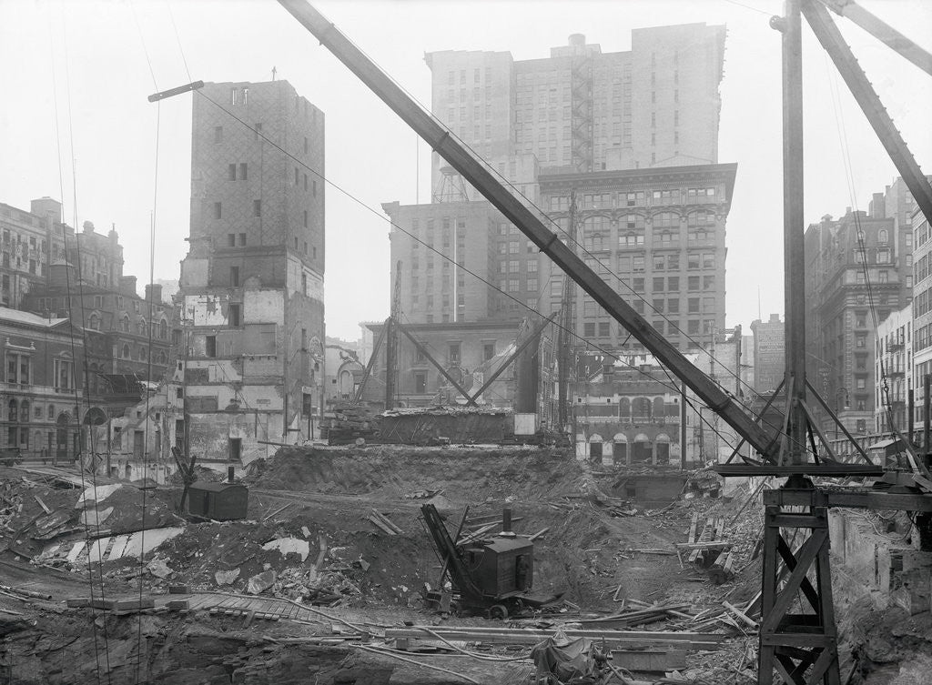 Detail of Tearing Down Old Madison Square Garden by Anonymous