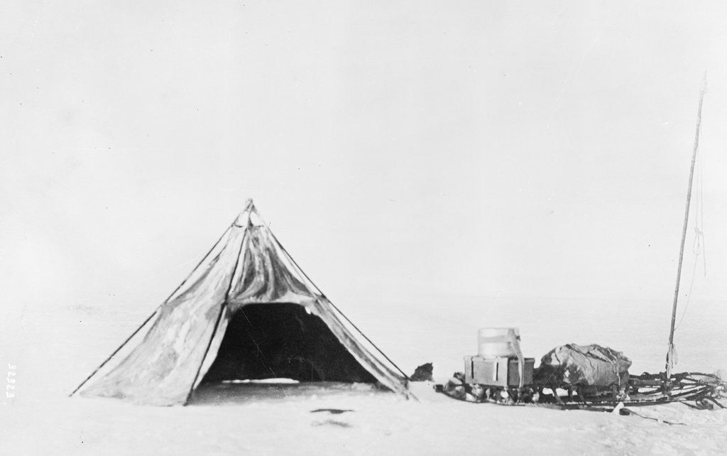 Detail of View of Secluded Tent in Antarctica in The Snow by Anonymous