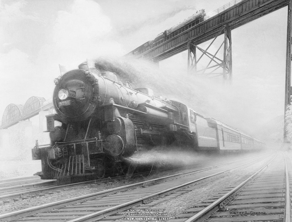Detail of The Twentieth Century Limited of the New York Central Lines by Walter L. Greene