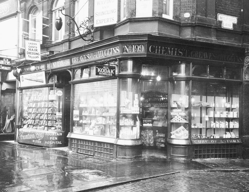 Detail of Old Drugstore in London by Anonymous