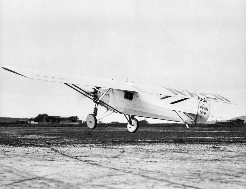 Detail of View of Charles Lindberg's Airplane Taking Off by Anonymous