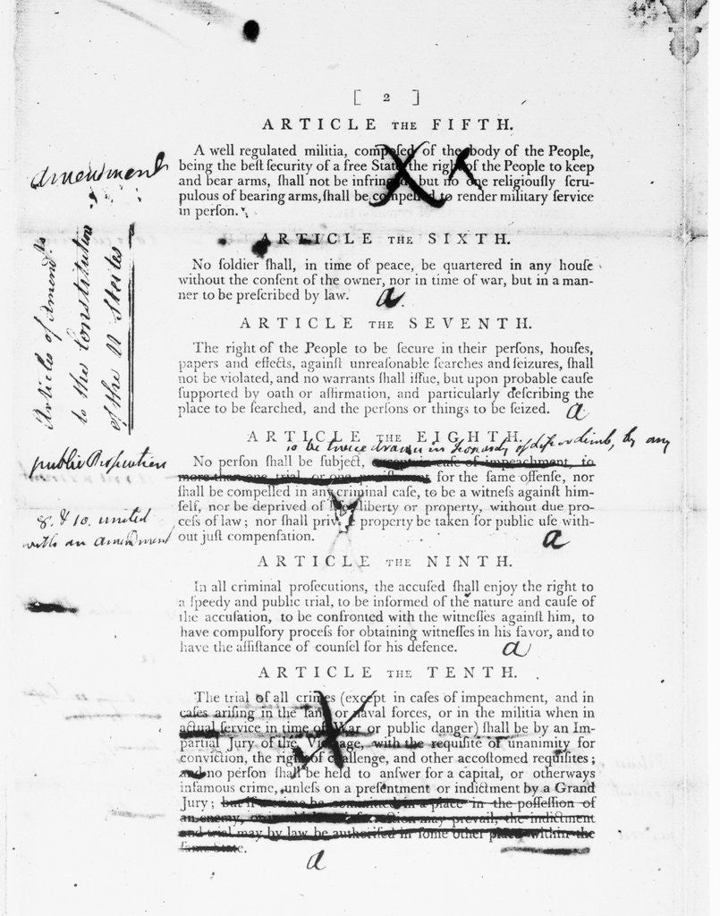 Detail of Page Two of Bill of Rights by Anonymous