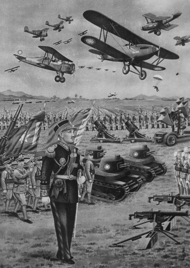 Detail of Propaganda Poster on Chinese Military Capabilities by Corbis