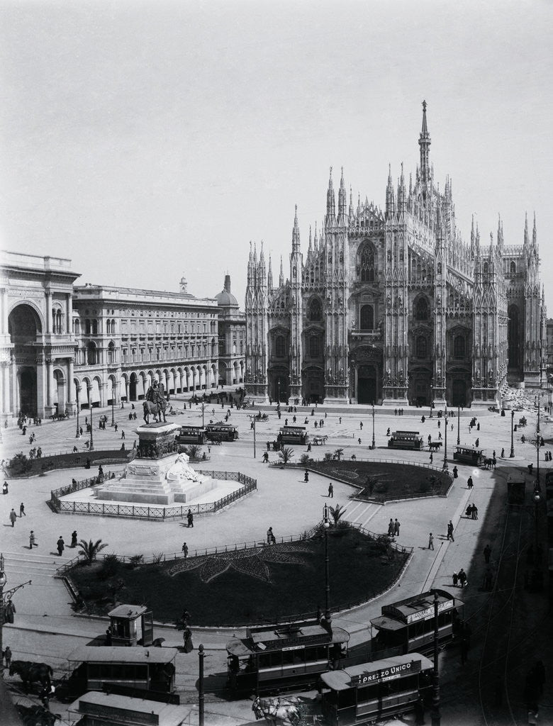 Detail of View of Piazza del Duomo and Cathedral by Anonymous