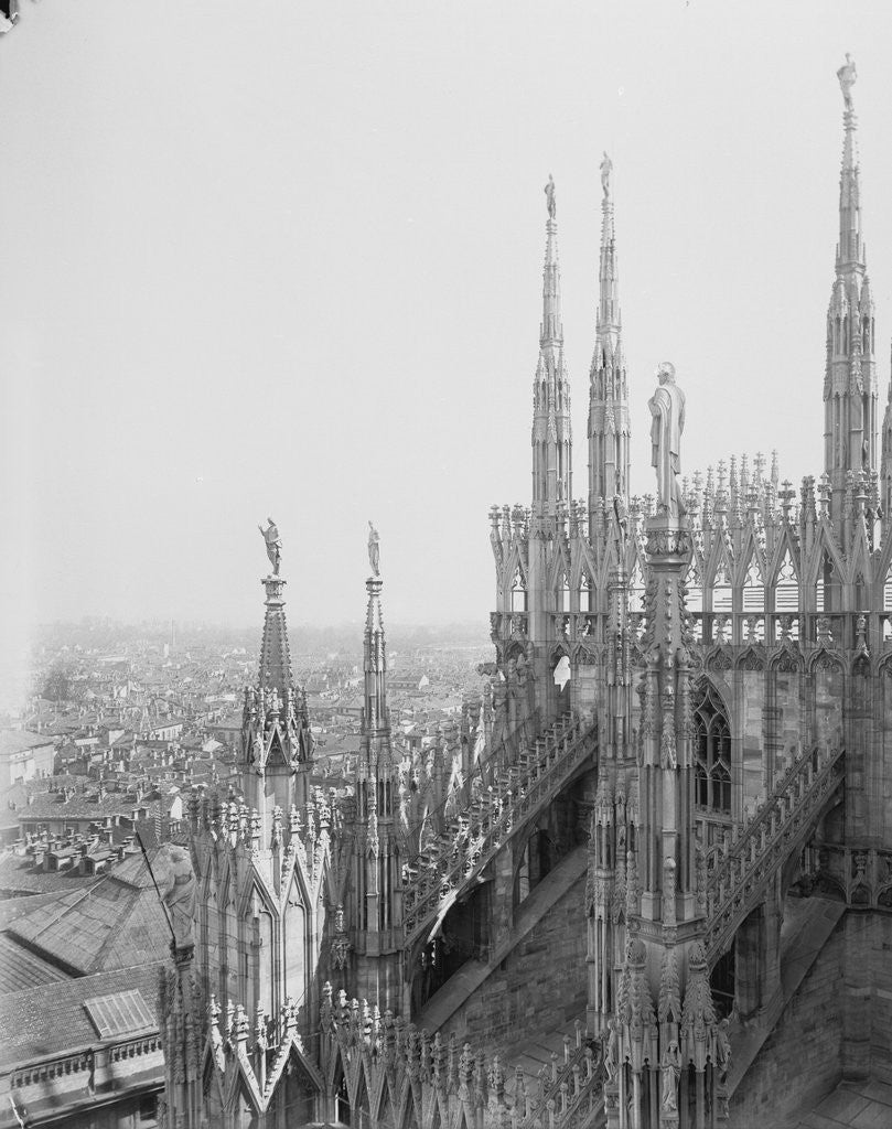 Detail of Exterior View of Elaborate Cathedral by Anonymous
