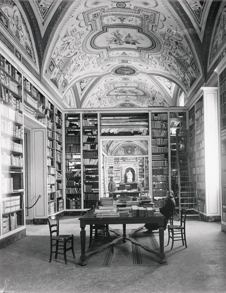Detail of Interior View of Reading Room at Vatican Library by Anonymous