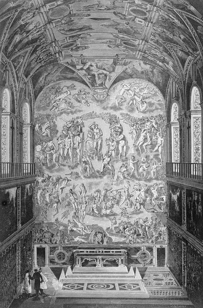 Detail of Interior View of Elaborate Painting and Ceiling by Anonymous