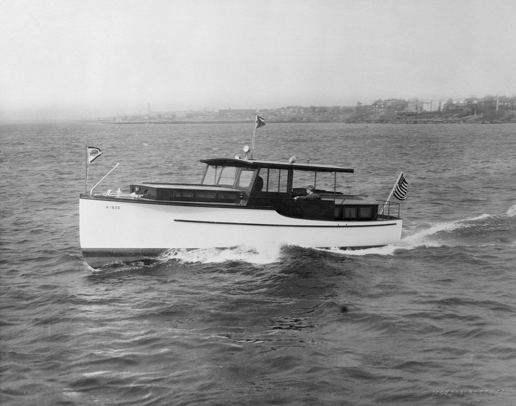 Detail of View of Charles Lindbergh Honeymoon Yacht Mouette by Anonymous