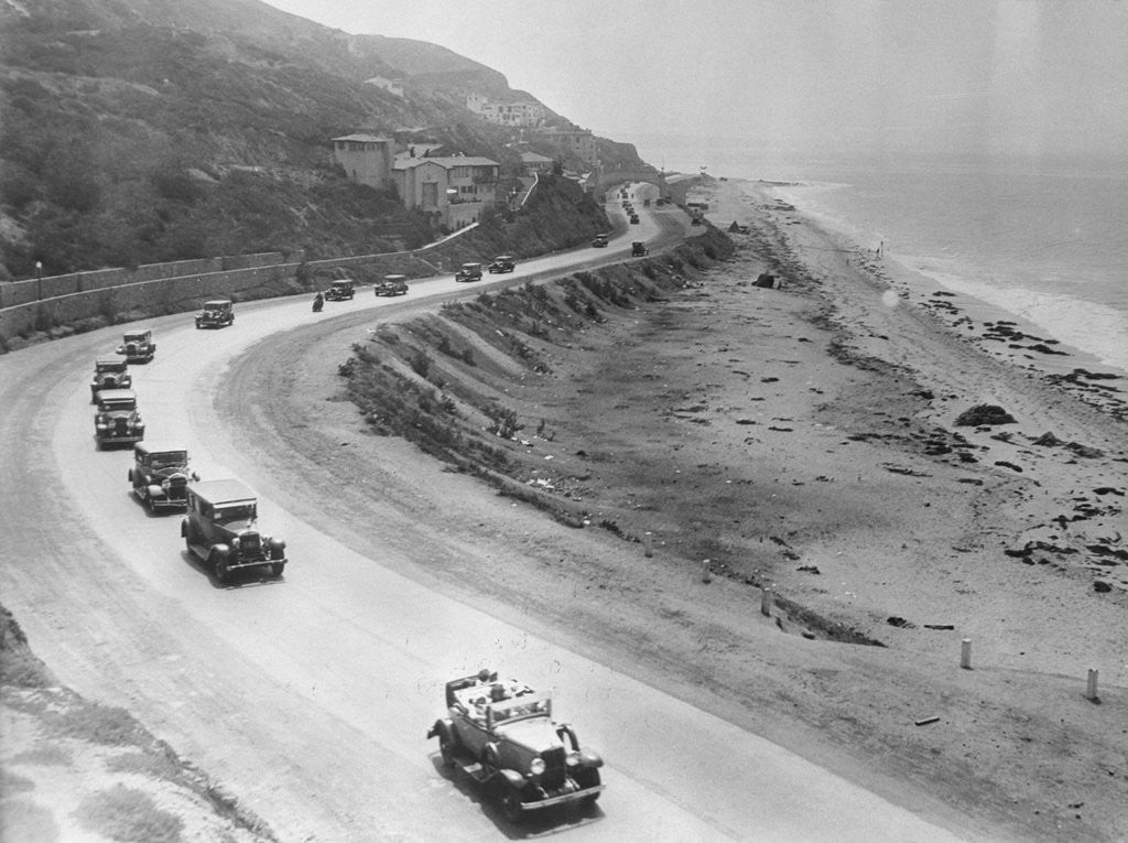 Detail of Automobiles Driving Along a Highway by Corbis