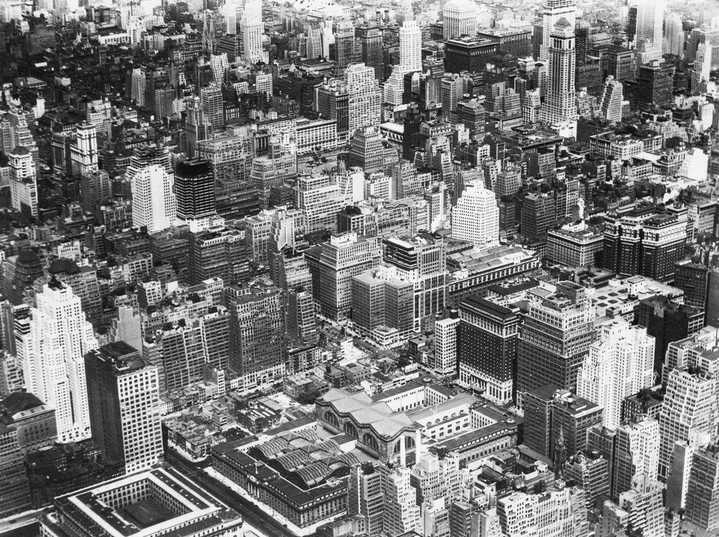 Detail of Aerial View of Manhattan by Anonymous