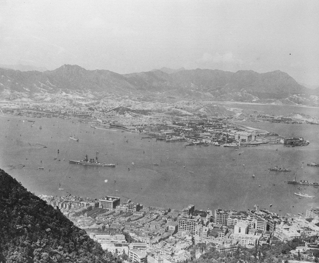 Detail of Aerial View of Hong Kong Harbor by Anonymous