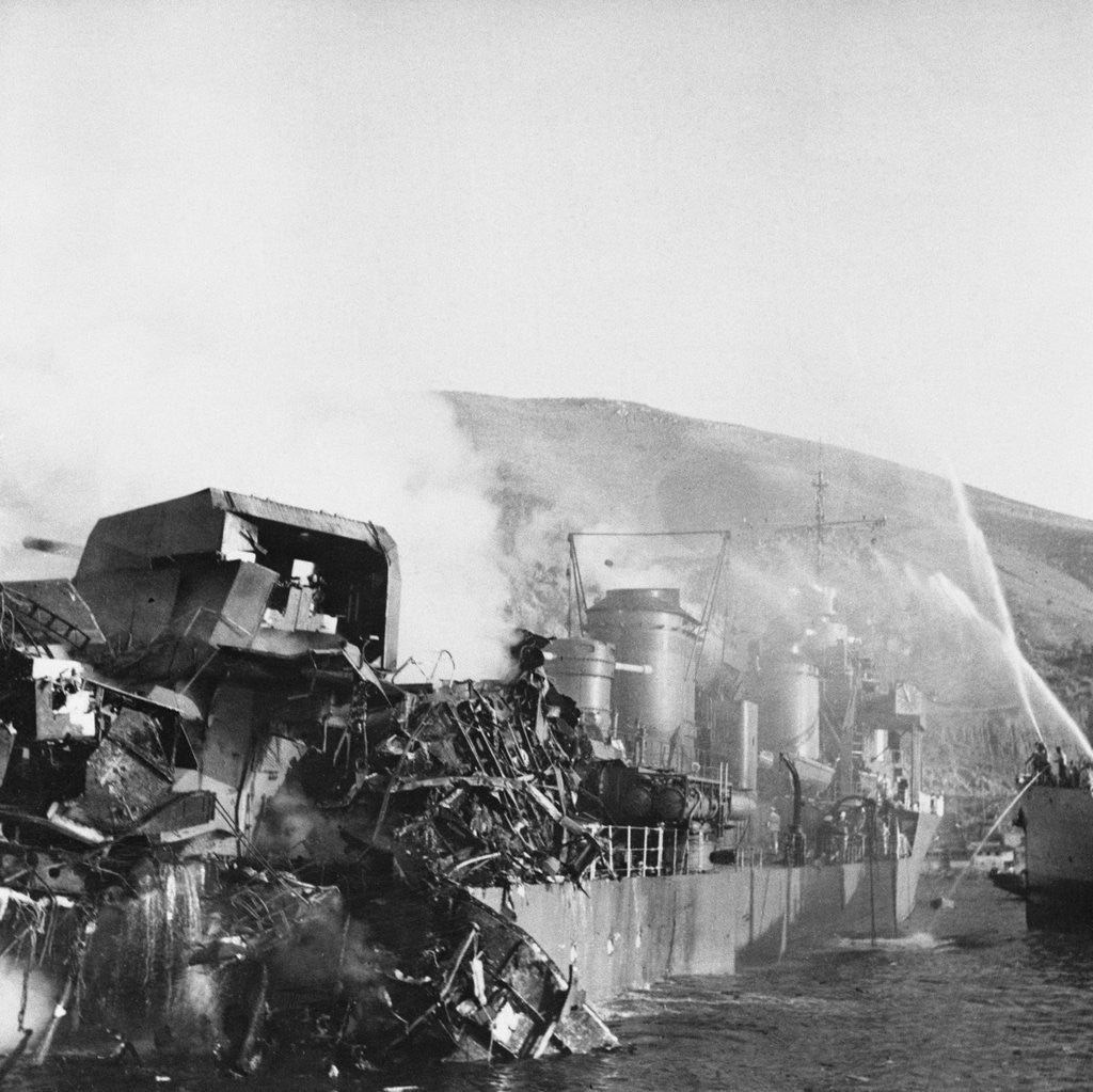 Detail of Fireboat Fighting Fire on Mogador by Anonymous