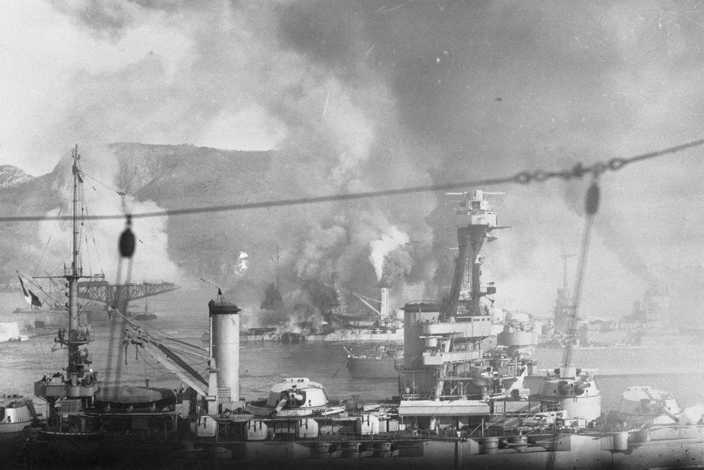 Detail of Fire and Smoke Emerging from Battleship Bretagne by Anonymous