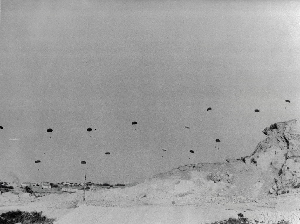 Detail of Paratroopers Landing on Crete by Corbis
