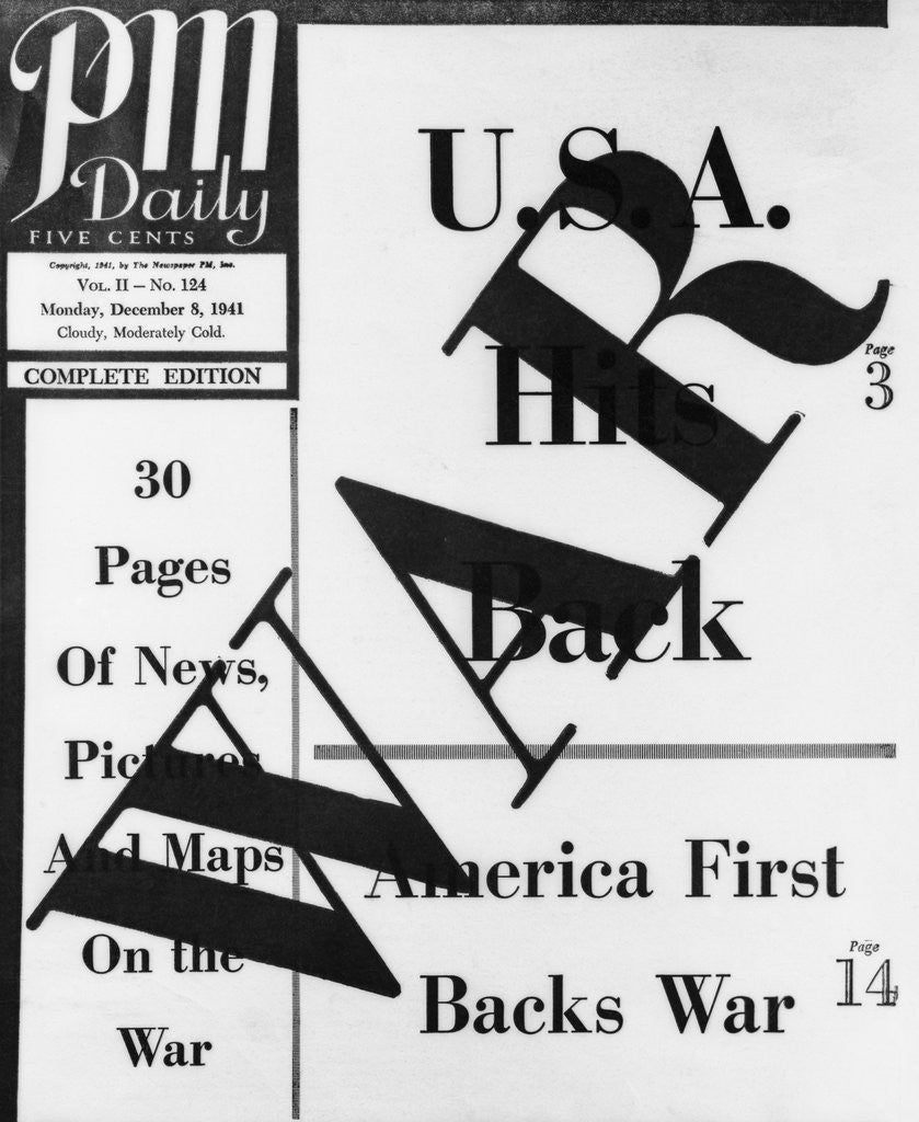 Detail of PM Daily on United States Backing War Against Japanese by Anonymous