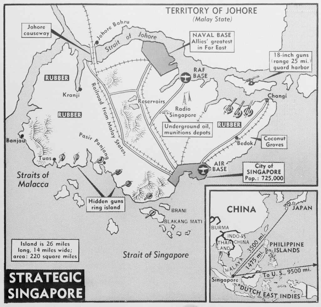 Detail of Map of Singapore by Anonymous