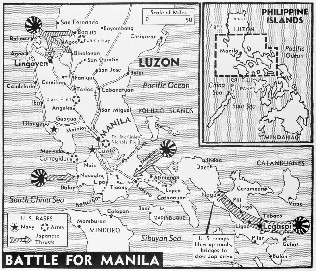 Detail of Military Map of Manila by Anonymous