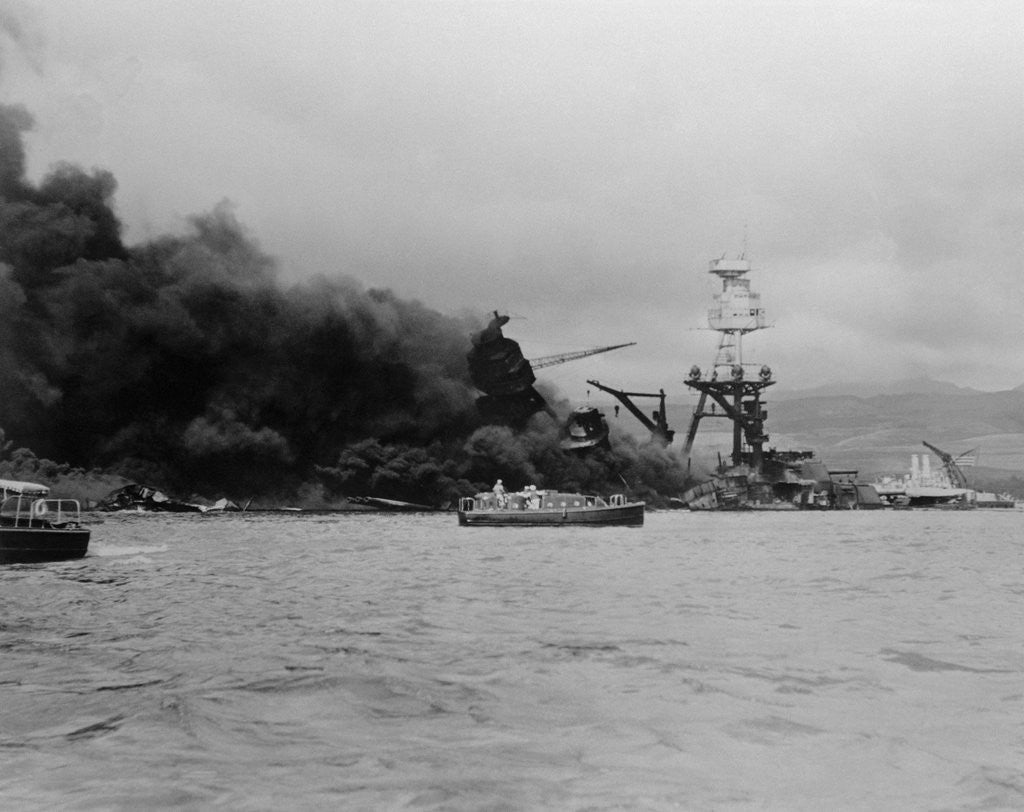 Detail of U.S.S. Arizona Burning by Anonymous