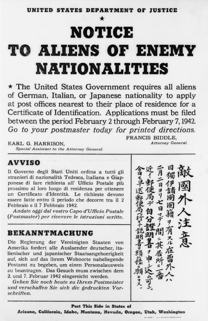 Detail of Poster for Non-Citizen Registration by Anonymous