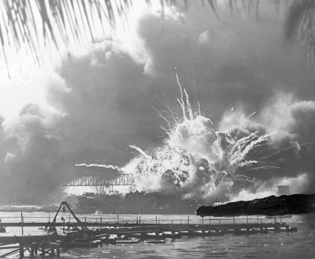 Detail of USS Shaw Exploding at Pearl Harbor by Anonymous