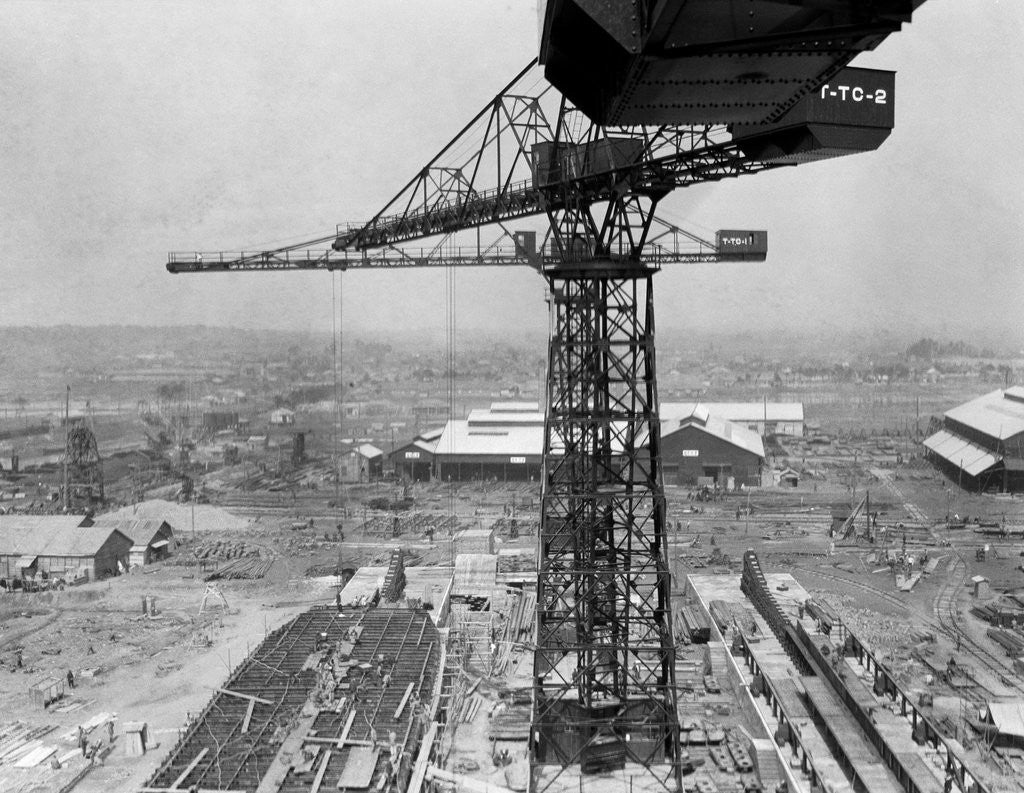 Cranes and Machinery Yard for Building Ships by Corbis