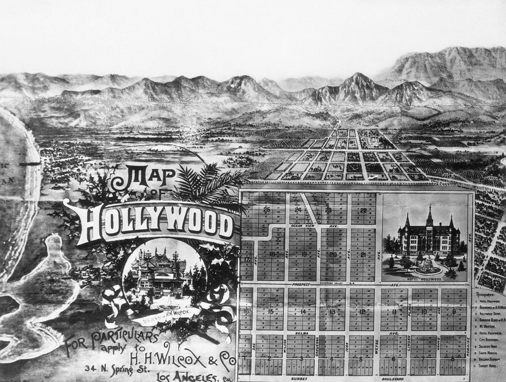 Detail of Early Map of Holllywood by Anonymous