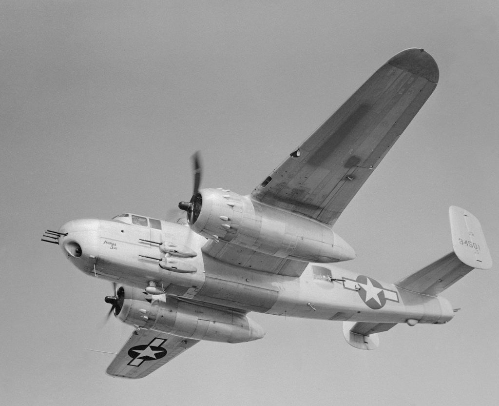Detail of World War II B-25 Aircraft Training in Sky by Anonymous